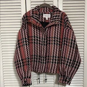 Tribal Jeans Teddy Jacket in Pink and Black